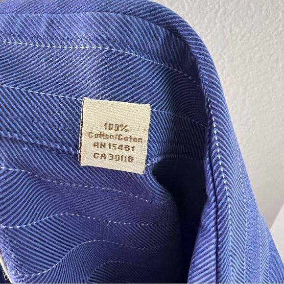 Tommy Bahamma Blue Stripes Long Sleeve Cotton Button Down Shirt Mens Size 16 1/2 - Picture 2 of 7